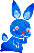 ブルー&グリーンプロジェクトうさぎのイラスト
